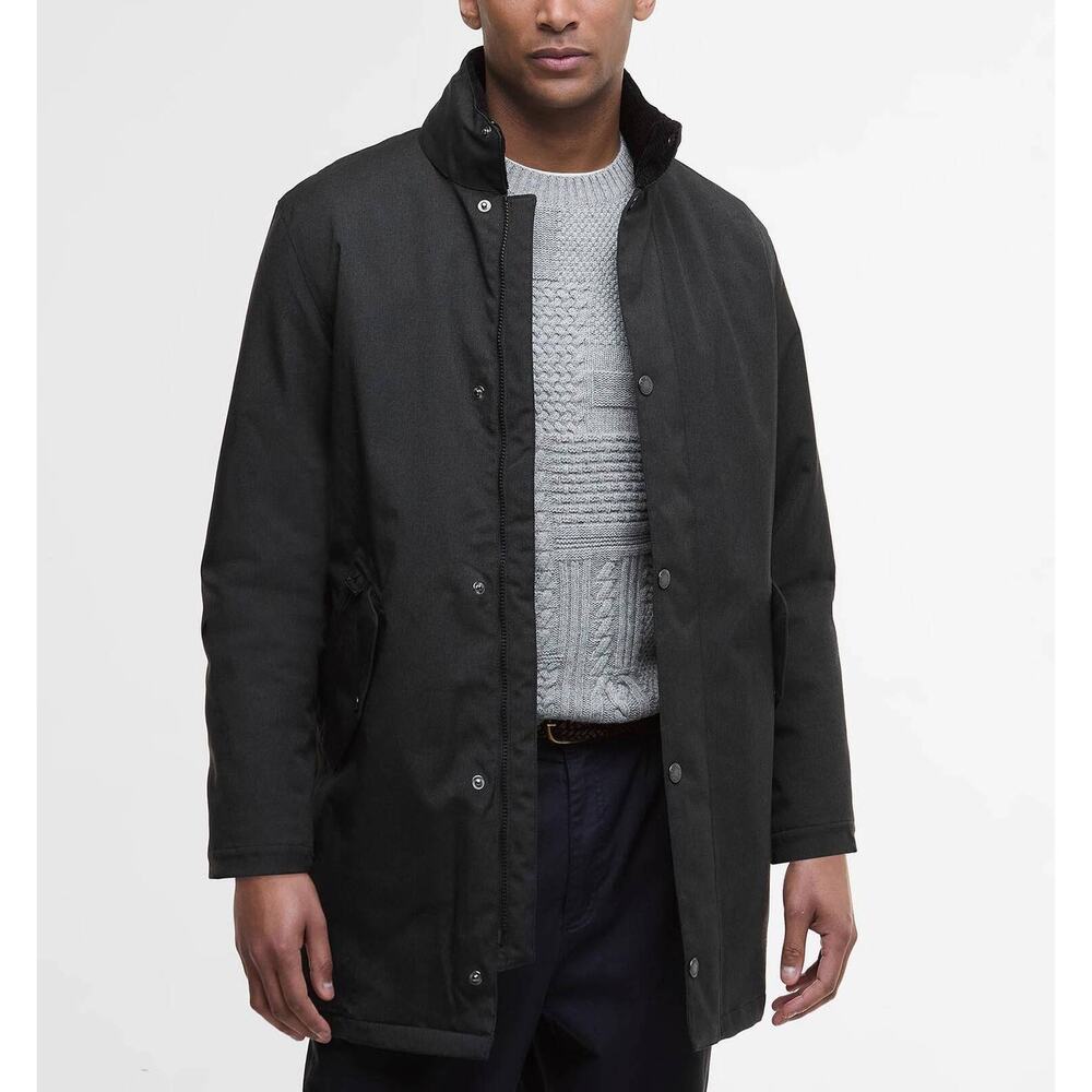 Barbour Black Winter Powell Waterproof Jacket XL NEW Hooded Insulated Coat